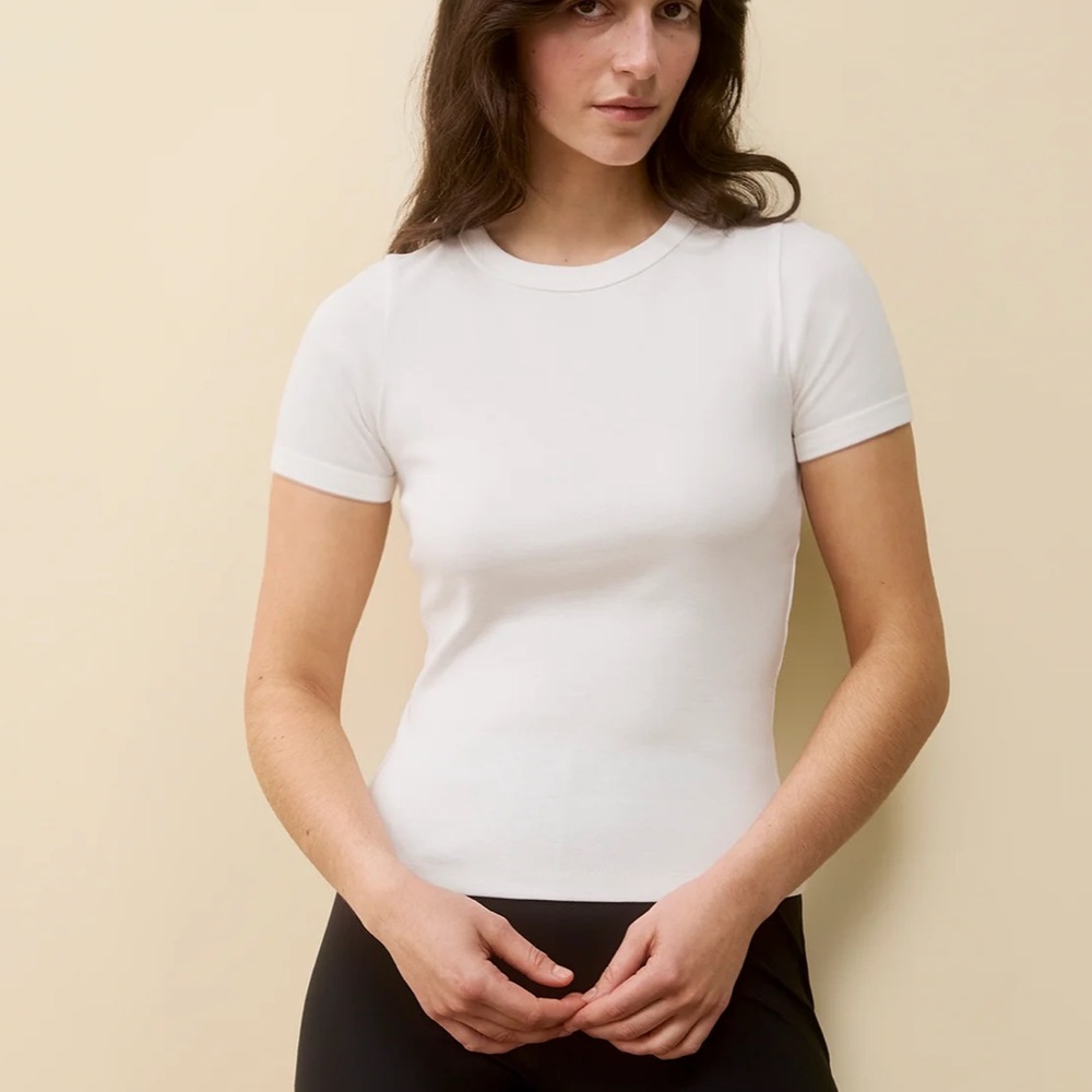 Flore Flore Women's White Crewneck Short-Sleeve Car Tee
